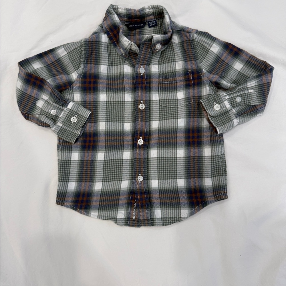 Janie and Jack flannel button down - Picture 1 of 6